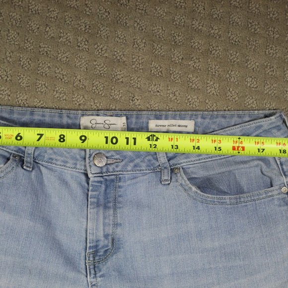 Jessica Simpson Size 33x24 Forever Rolled Skinny Light Blue Jeans - Picture 3 of 5